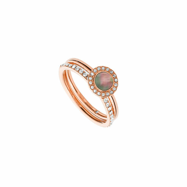 Anillo JF02954791 Fossil Madre Perla Con Cristales