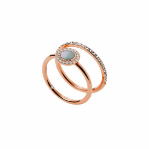 Anillo JF02954791 Fossil Madre Perla Con Cristales