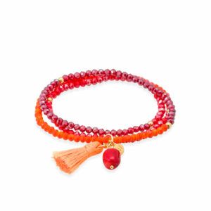 Pulsera Marina Garcia 90804Ua Zen Neón Naranja Con Piedra Natural