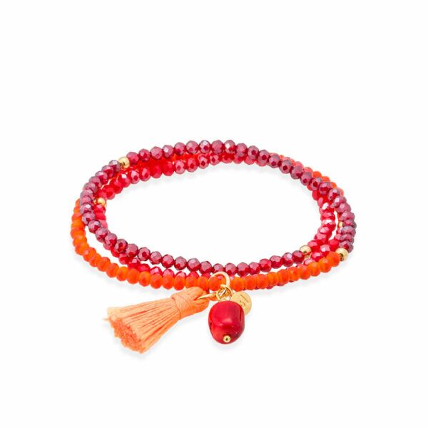 Pulsera Marina Garcia 90804Ua Zen Neón Naranja Con Piedra Natural